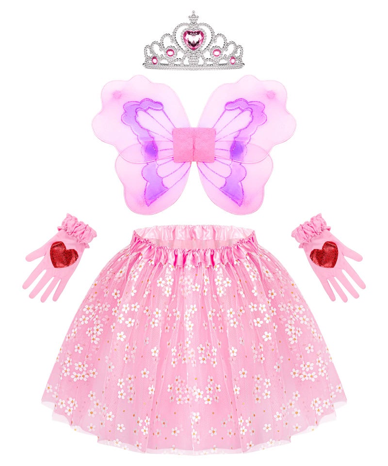 STOPKLAS Little Girls Dress Up Costume Set  Fairy and Mermaid Princess Dress up Trunk with Accessories 19pcs Girls Pretend Play Costume for Girls 3-6 - Image 5